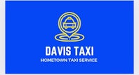 davis taxi logo on a blue background